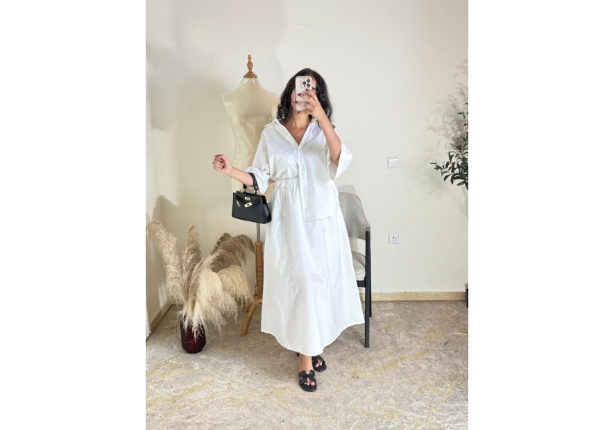 ensemble deux pièces blanc - décontracté chic | AK Fashion Shop