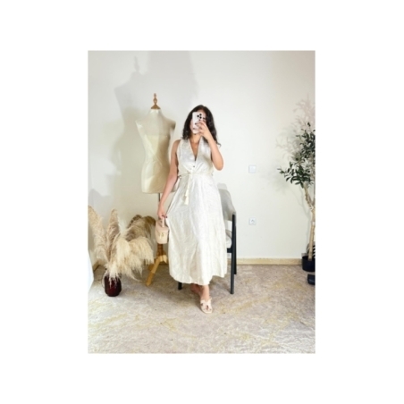 robe blanc cassé - chic, décontracté | AK Fashion Shop