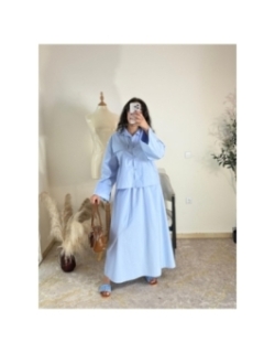 Ensemble chemise et jupe Bleu ciel - Casual chic