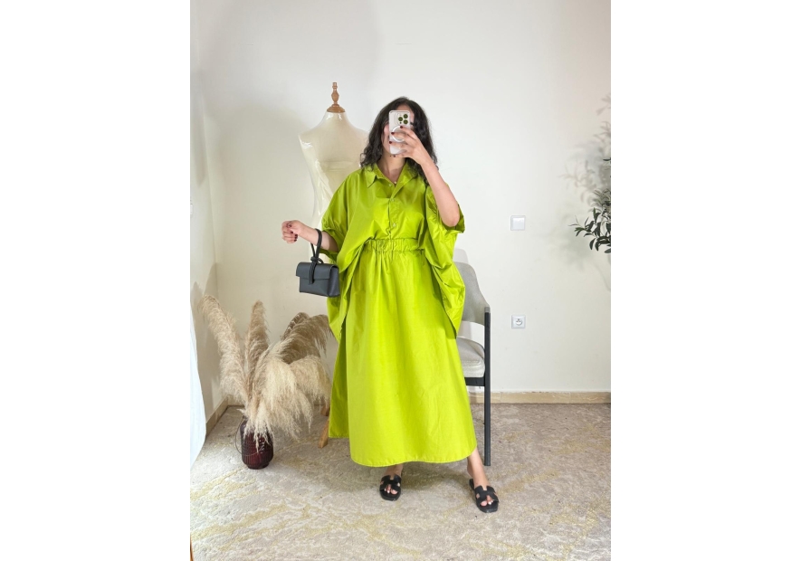 robe vert lime - casual chic | AK Fashion Shop