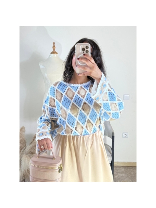 Top bleu clair - Bohème chic | AK Fashion Shop