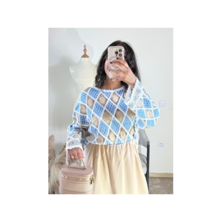 Top bleu clair - Bohème chic | AK Fashion Shop