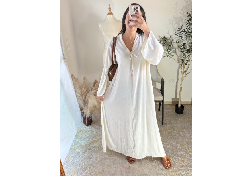 Robe longue Blanc cassé - Décontracté chic | AK Fashion Shop