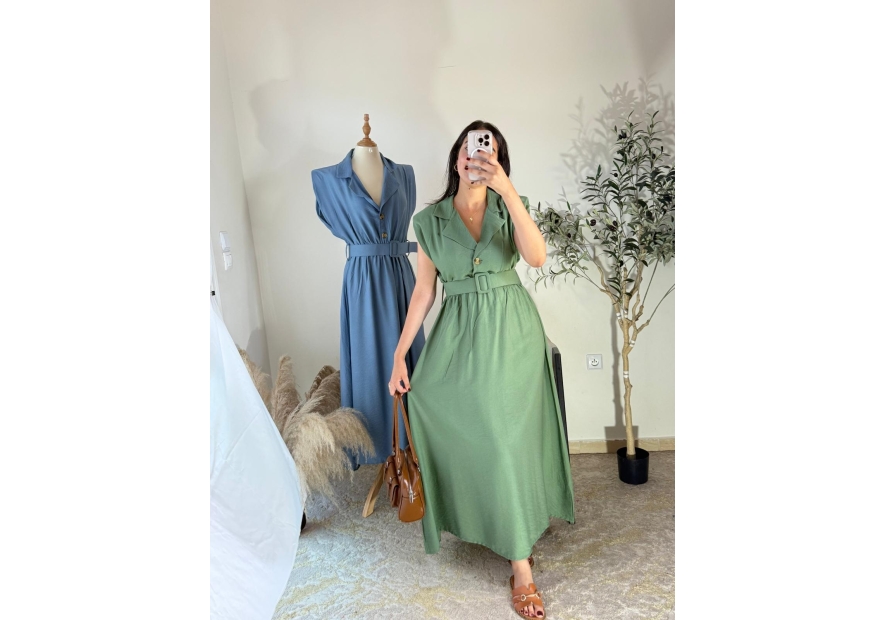Robe Vert sauge - Élégant décontracté | AK Fashion Shop