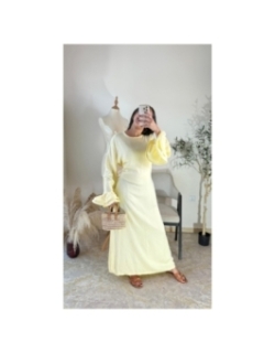 robe jaune pâle - élégant décontracté | AK Fashion Shop