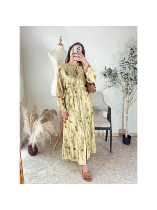 robe jaune pâle - élégant décontracté | AK Fashion Shop
