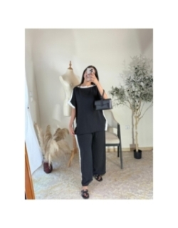 Ensemble (top et pantalon) noir - casual, chic, décontracté