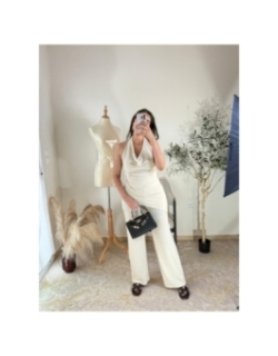 Ensemble pantalon et top Beige clair - Décontracté chic