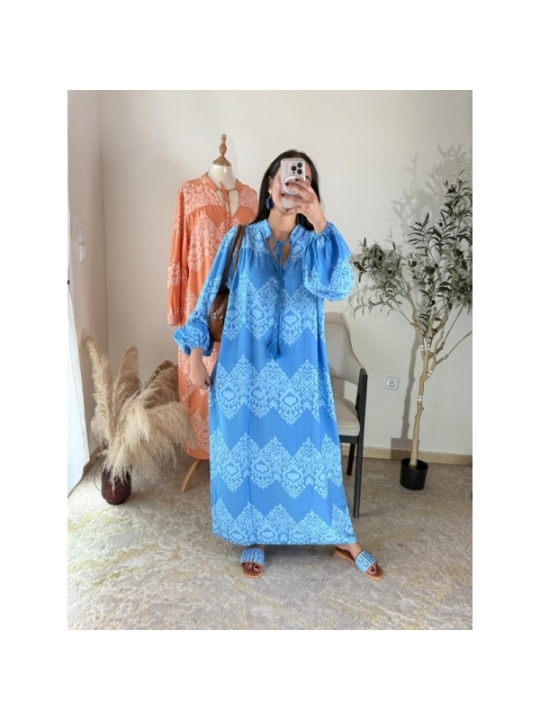 robe bleu ciel - bohème-chic décontracté | AK Fashion Shop