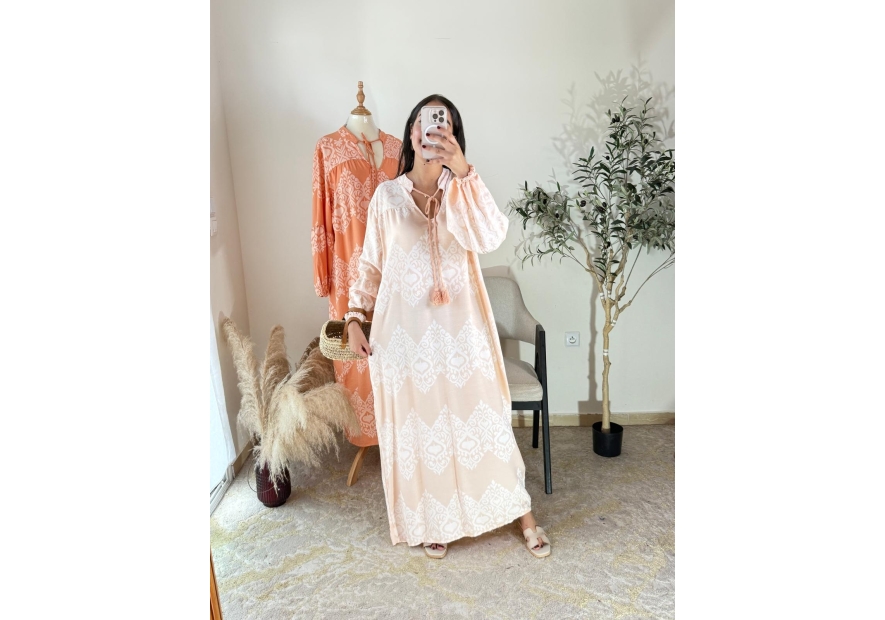 Robe longue Pêche - Bohème, décontracté | AK Fashion Shop