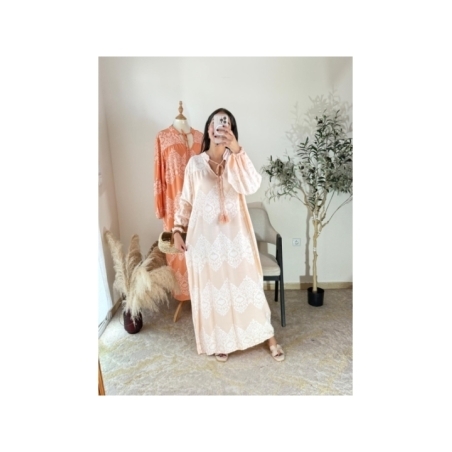 Robe longue Pêche - Bohème, décontracté | AK Fashion Shop