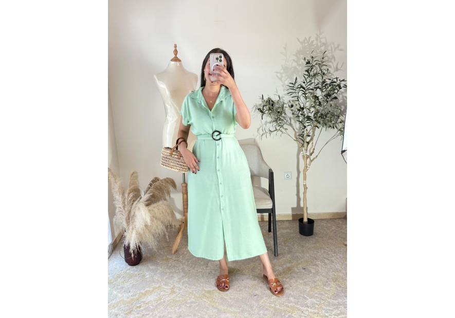 robe vert menthe - chic décontracté | AK Fashion Shop