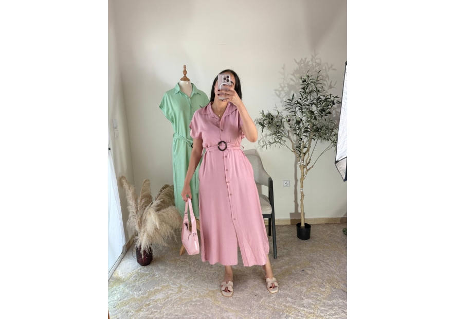 robe rose poudré - décontracté chic | AK Fashion Shop