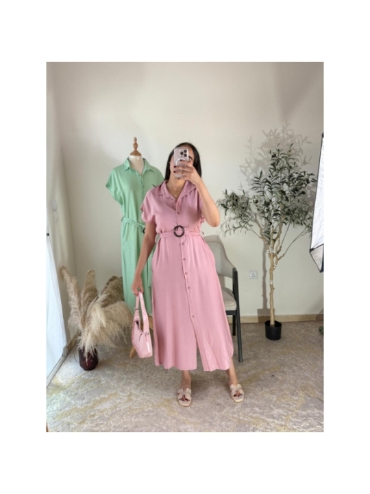 robe rose poudré - décontracté chic | AK Fashion Shop