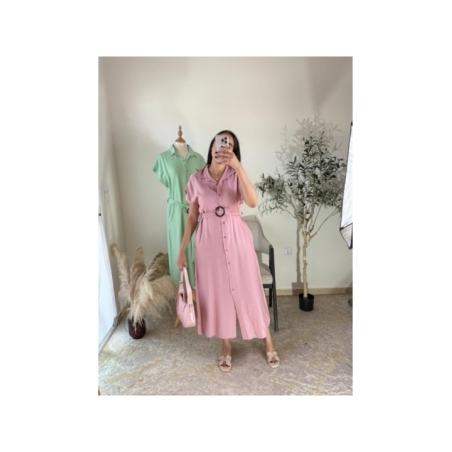 robe rose poudré - décontracté chic | AK Fashion Shop