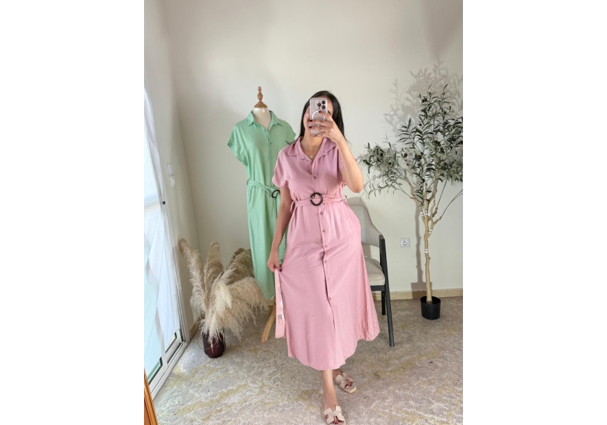 robe rose - casual chic | AK Fashion Shop