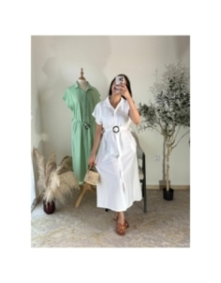 Robe chemise blanc - casual, décontracté, estival