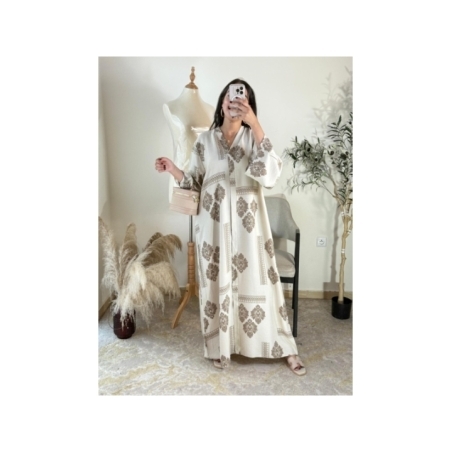 Robe longue écru - élégant décontracté | AK Fashion Shop