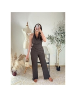 combinaison pantalon marron - chic décontracté | AK Fashion Shop