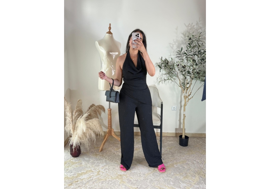 ensemble pantalon et top noir - chic | AK Fashion Shop