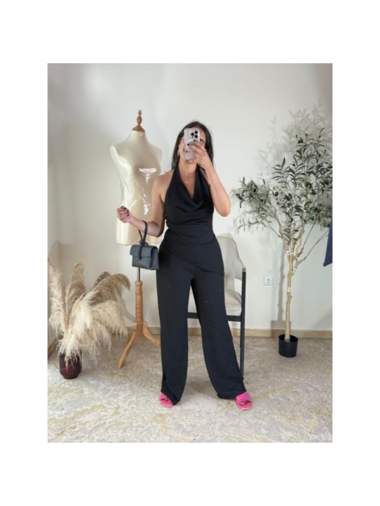 ensemble pantalon et top noir - chic | AK Fashion Shop