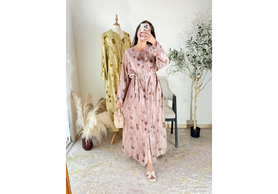 robe longue rose poudré - décontracté chic | AK Fashion Shop