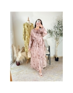 robe longue rose poudré - décontracté chic | AK Fashion Shop