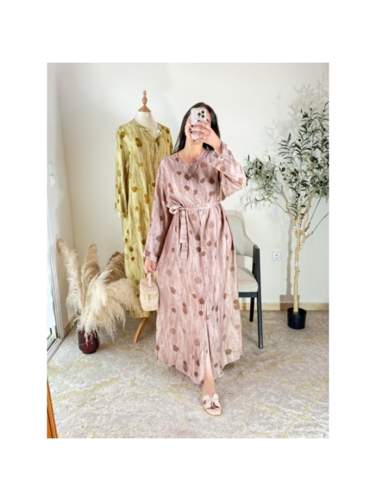 robe longue rose poudré - décontracté chic | AK Fashion Shop