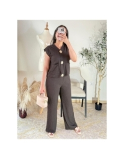 Ensemble (haut et pantalon) Marron foncé - Casual chic