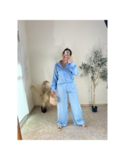 ensemble pantalon et chemise bleu clair - chic décontracté