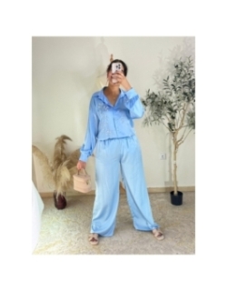 Ensemble chemise et pantalon Bleu clair - Décontracté chic